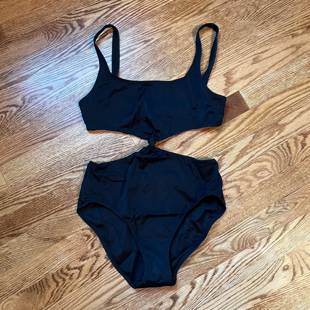 Stripe & Solid black swimsuit